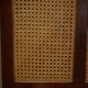 Vintage 3-panel wrought iron screen, bergère and hardwood.