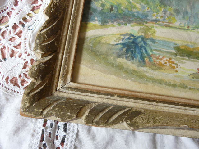 watercolor signed Louis Ravaille 1920 in Montparnasse frame