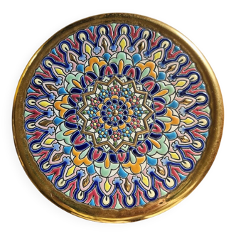 Assiette décoratif avec or 24k