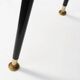 Mid‑Century Tripod Side Table with Black Tapered Legs and Brass Feet, Italy