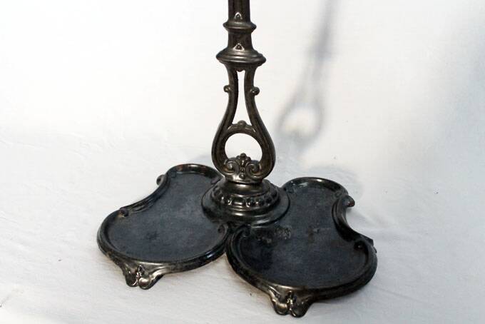 Fireplace tool set, cast iron and wrought iron