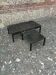 Table basse ancienne vintage en métal avec plateau verre