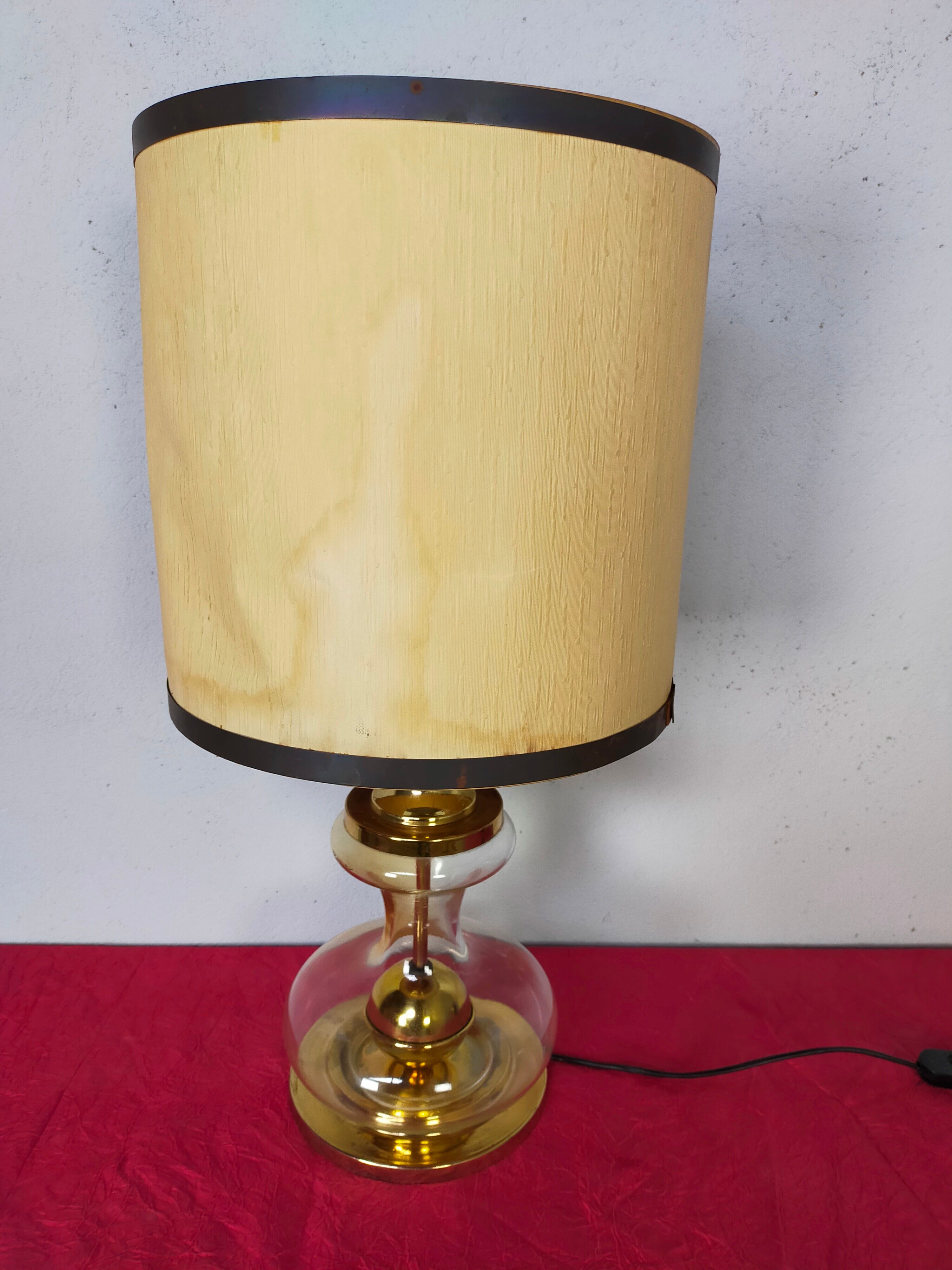 Richard Essig designer lamp in glass and gold metal