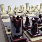 Original chess set in glazed terracotta, signed and numbered