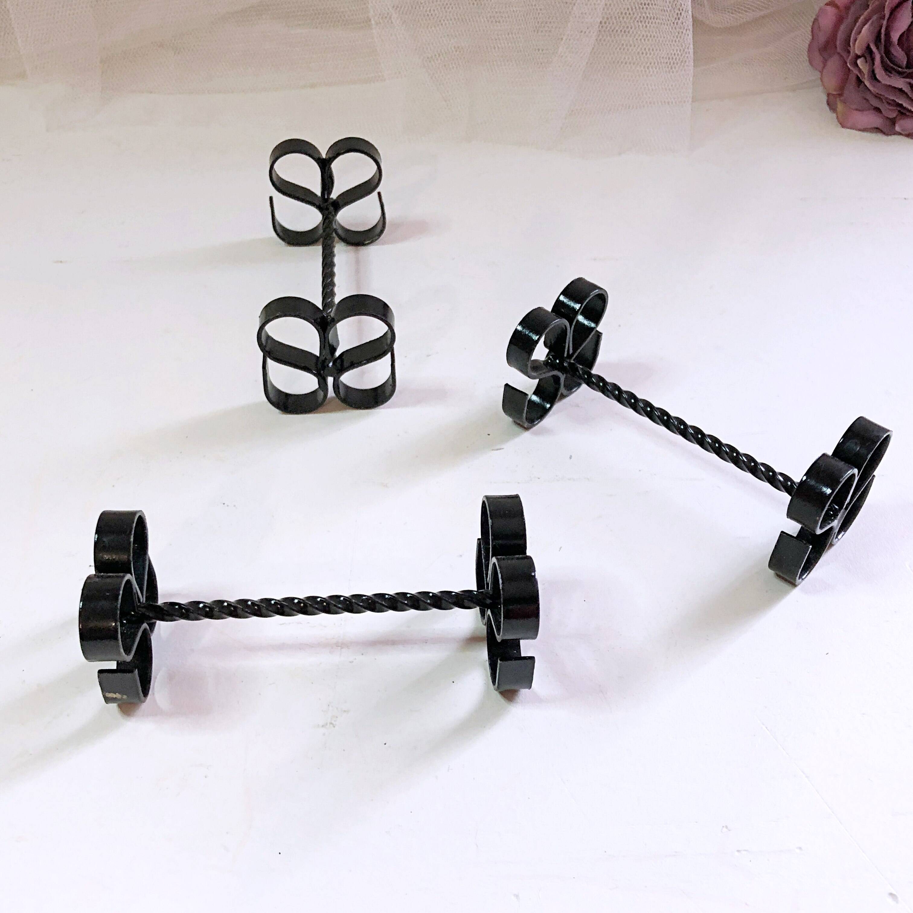 Box of 12 wrought iron cutlery holders