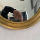 Large wooden mirror - oval - beveled - France - French decoration