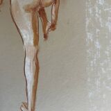 Tableau signé pastel portrait féminin « lumière à la sortie du bain »