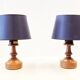 Set of 2 small wooden table or bedside lamps by aka lighting, germany