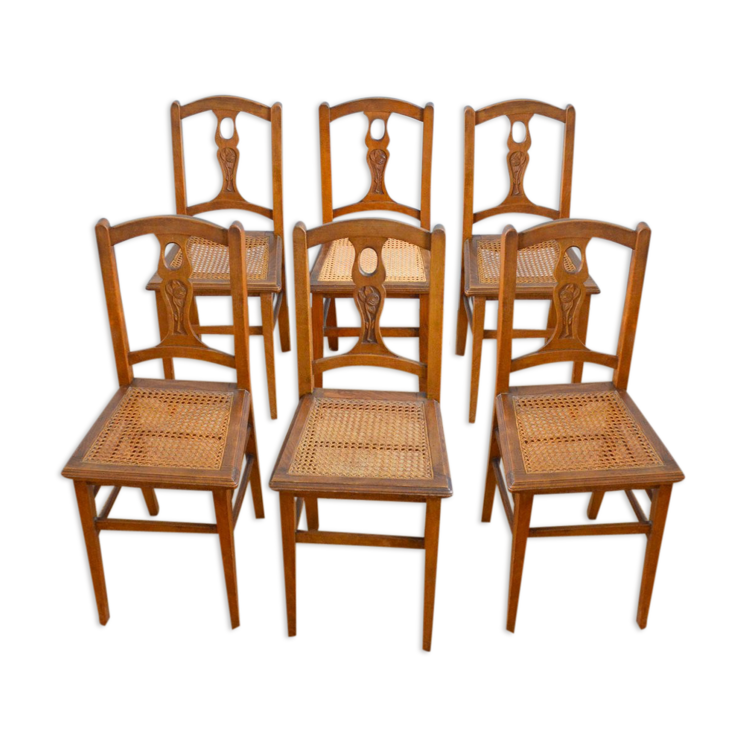 Suite of 6 vintage chairs 1930