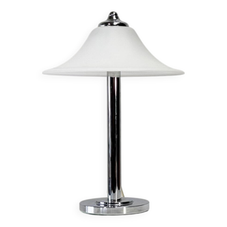 Lampe de table en verre opalin allemand