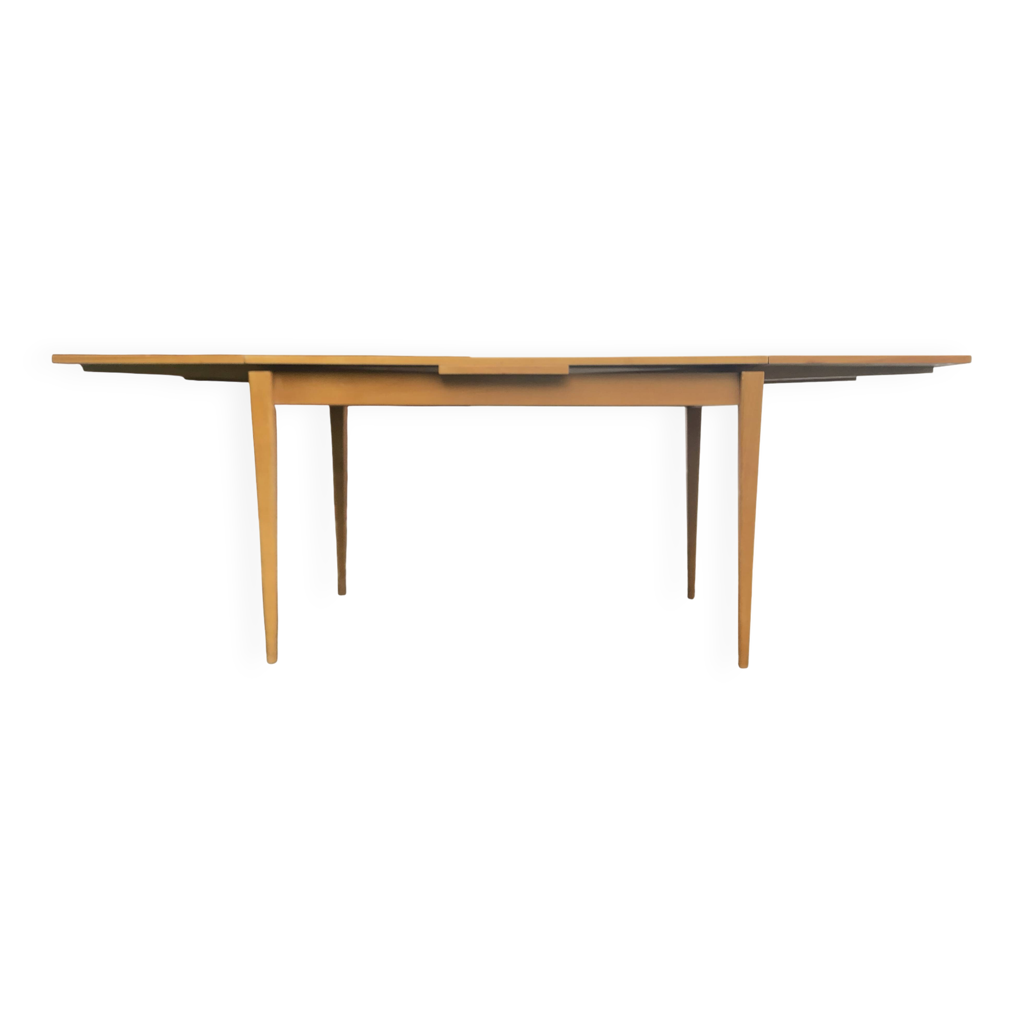 Table bois blond avec rallonges années 60 vintage
