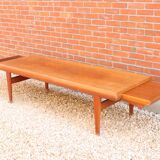 Danish teak wooden coffee table with hidden compartments, by Johannes Andersen for Trioh