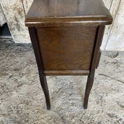 Antique Nightstand Louis XV Style Wood 2 Drawers Vintage #E294