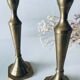 Paire de bougeoirs indiens en laiton