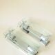 Pair of vintage glass and chrome wall sconces
