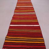 Old Turkish narrow Kilim Runner 324x57 cm shabby chic, vintage kelim