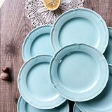 8 assiettes à dessert vert mint