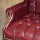 Fauteuil de bureau Chesterfield Wingback en cuir vintage