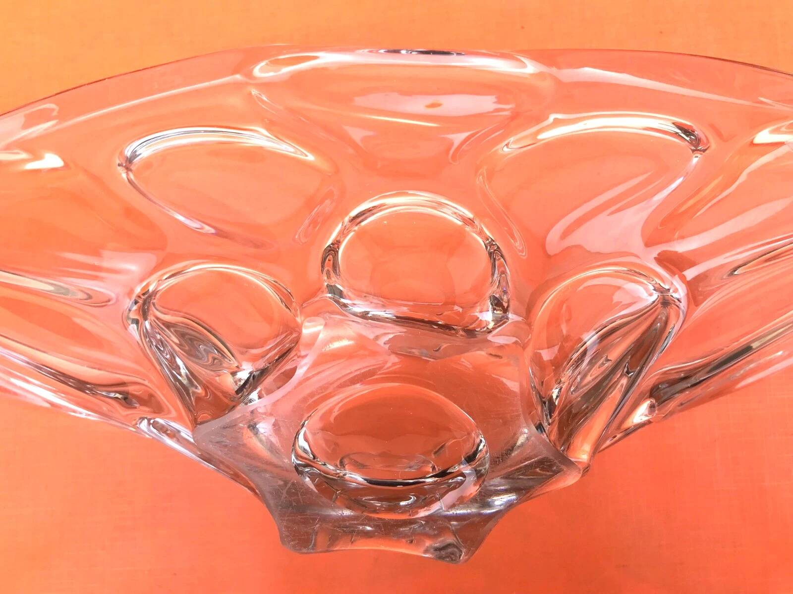1970s Fruit bowl / Centrepiece transparent glass