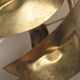 Vintage table lamp sixties Flower and Foliage in gilded metal & Globe opaline