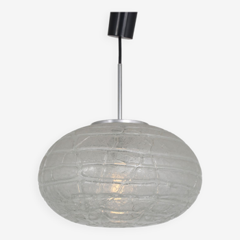 1960s Glass hanging lamp by Doria Leuchten, Germany