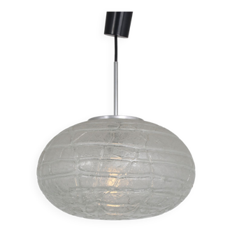 1960s Glass hanging lamp by Doria Leuchten, Germany