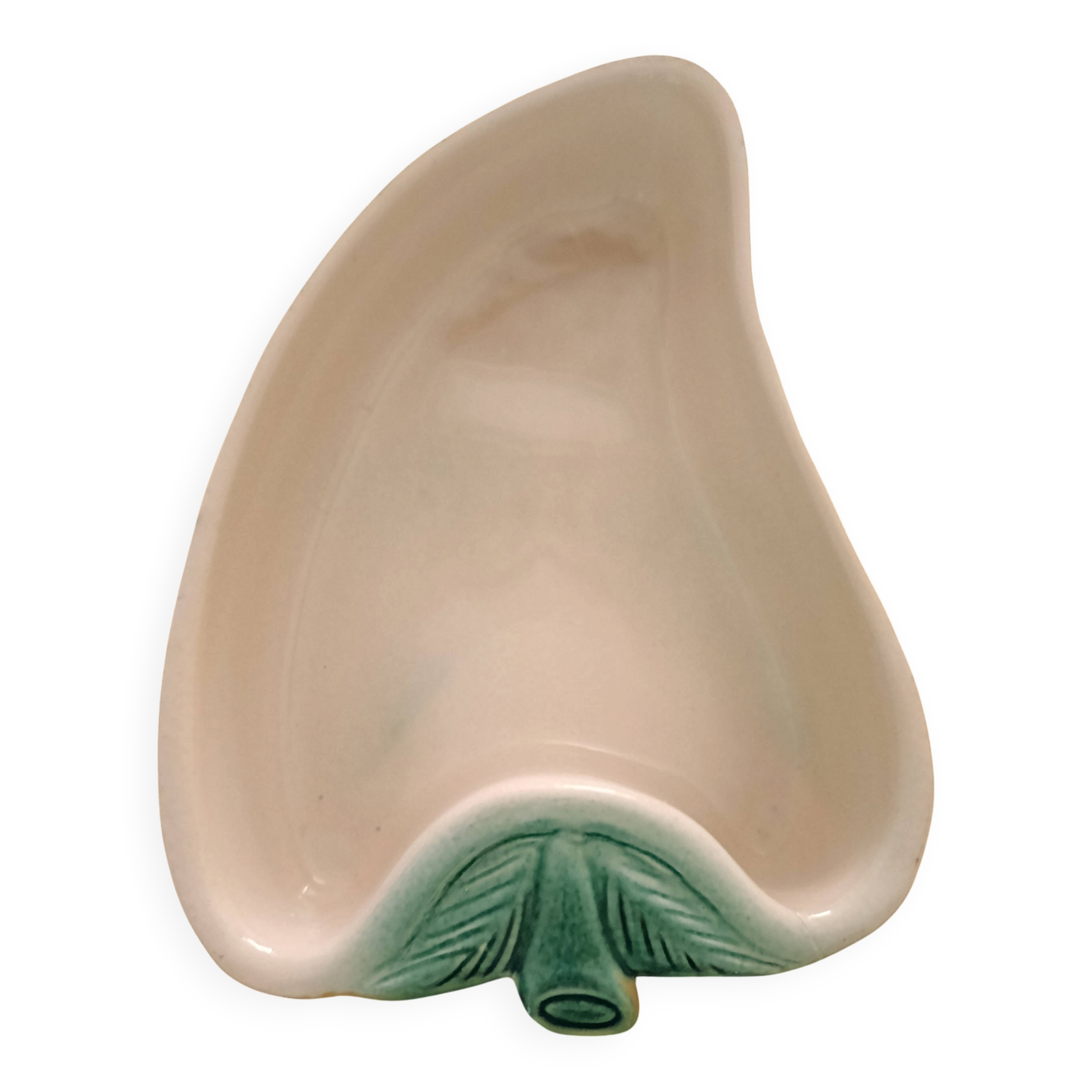 Plate ripient pocket empty faience barbotine mars