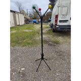 Vintage coat rack, metal and wooden balls.