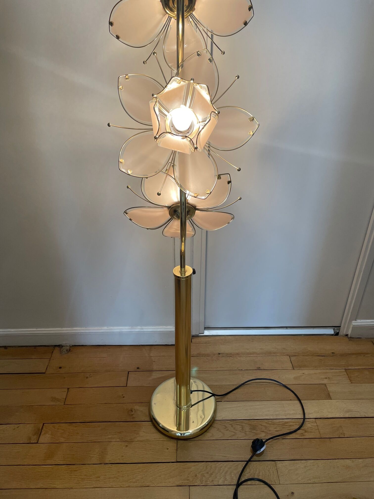 Italian lotus flower floor lamp