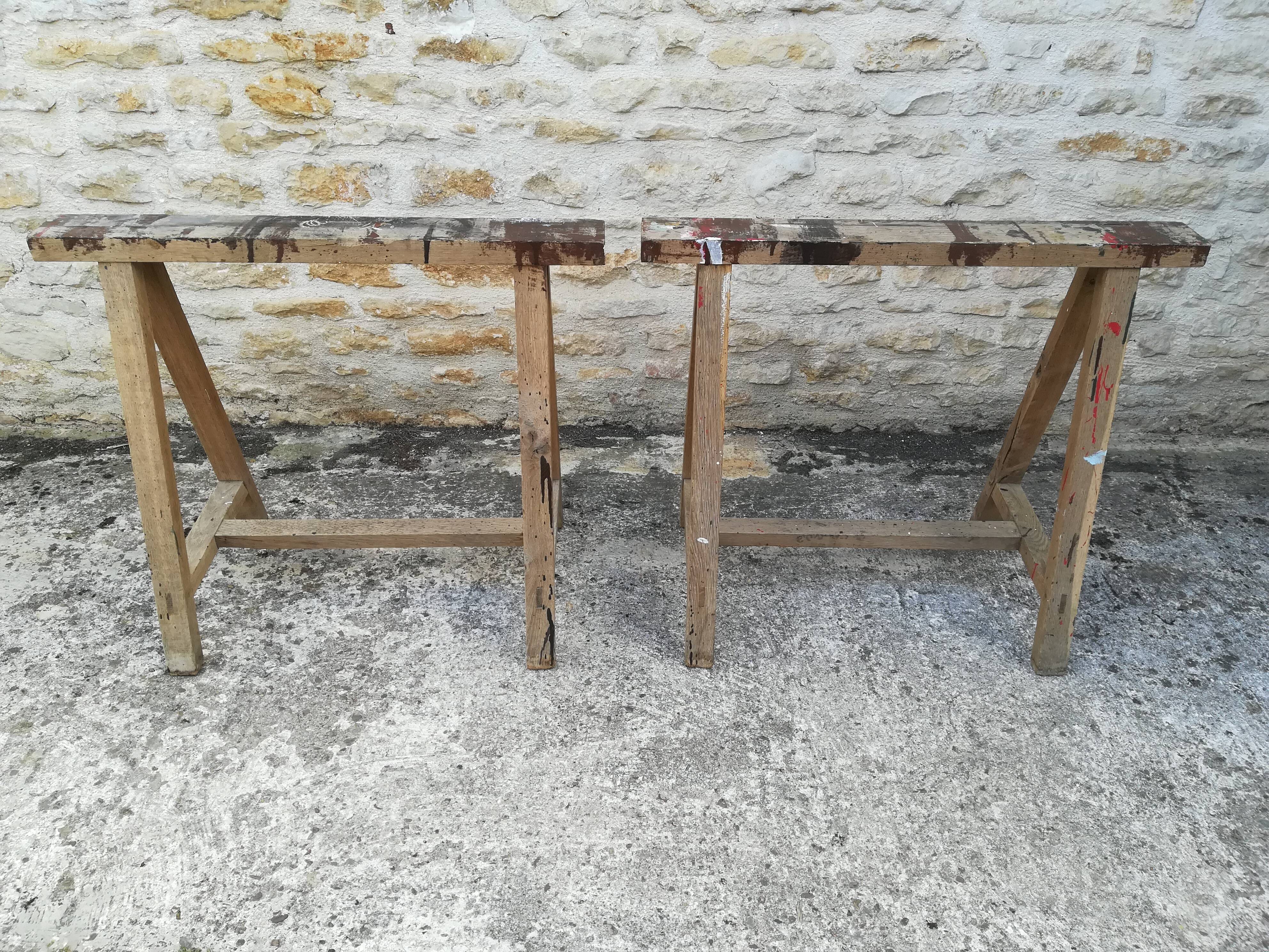 Farm table on trestles