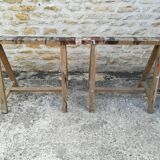 Farm table on trestles