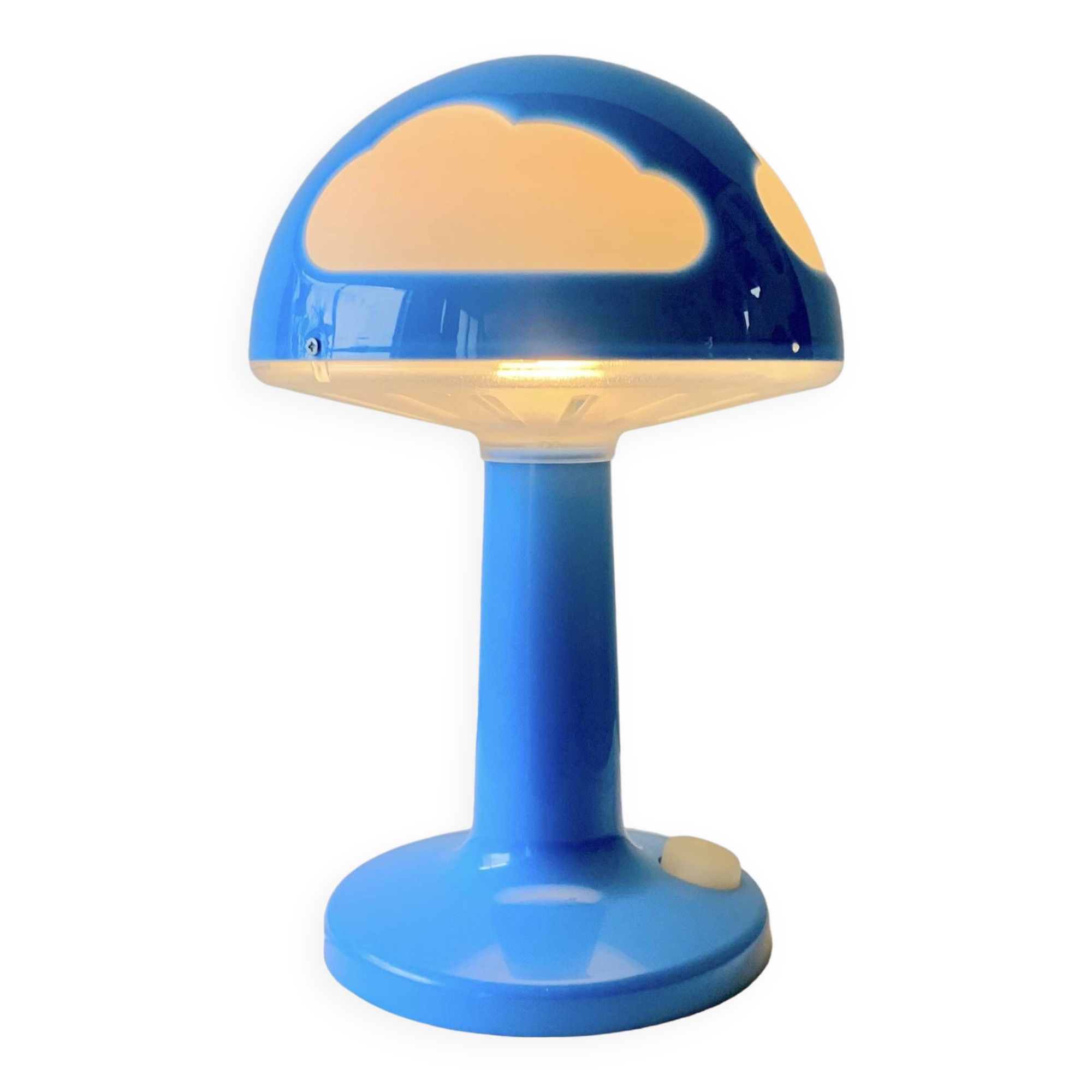 Vintage Skojig blue mushroom lamp - clouds - Ikea