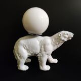 Ceramic white bear lamp
