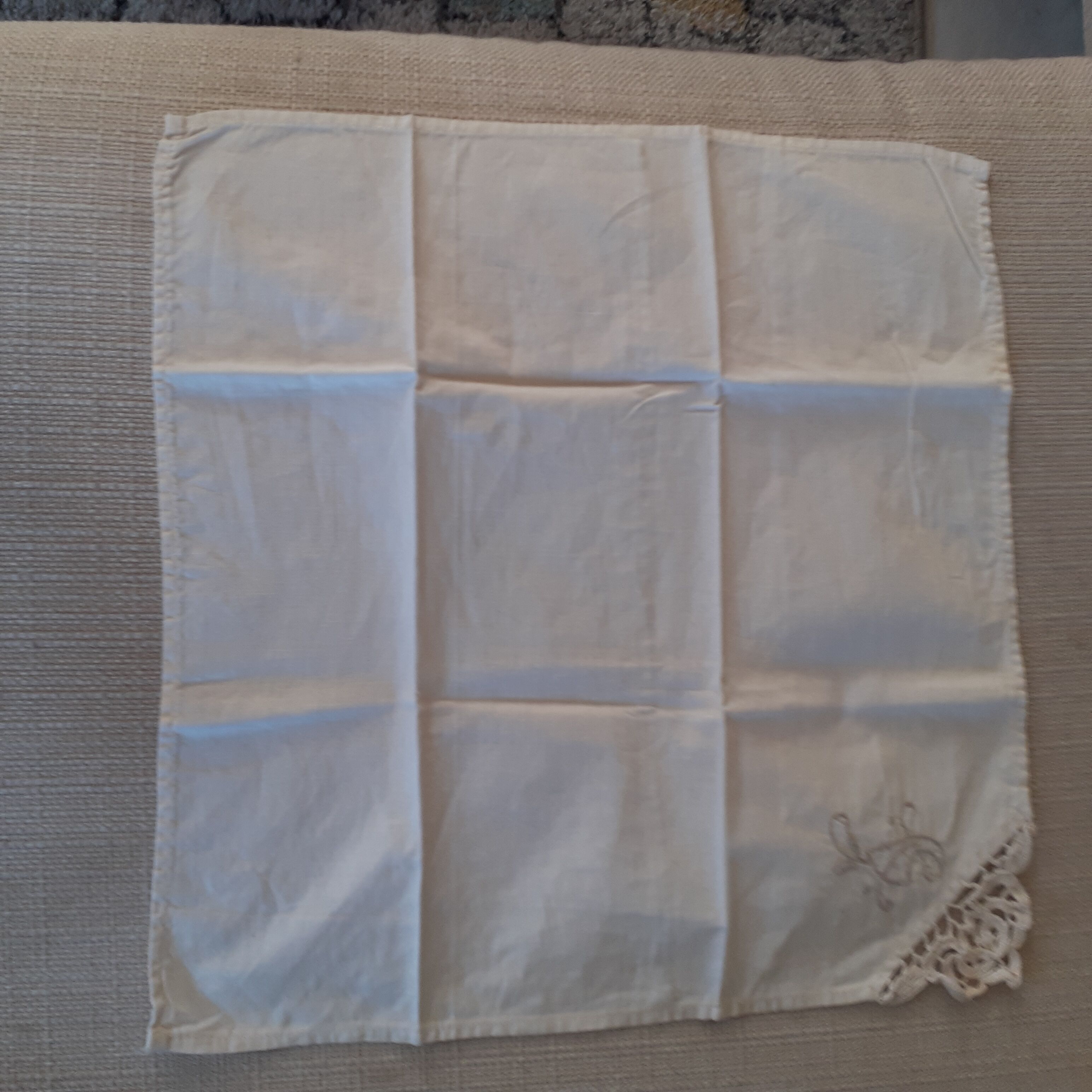 Set of 11 table towels with embroidery and handmade crochet