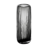 Vase en verre long strie gris fonce 31cm