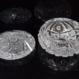 Sugary bowl,cut crystal glass,bohemia in the 1960's.