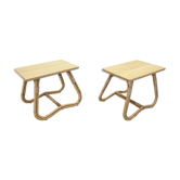 Paire de tables de chevet en rotin hollandais