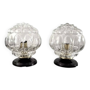 Paire d’appliques murales - globes verre
