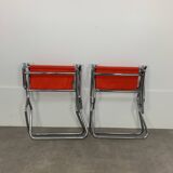 Paire fauteuils "metteur en scène" Lafuma chrome, pliants