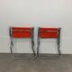 Pair of Lafuma chrome "director" folding chairs