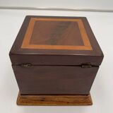 Biedermeier Cubic Box in Mahogany and Maple, Austria, 1840s