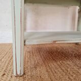 Antique table - patinated light green side table
