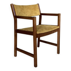 Fauteuil vintage danois - velours jaune