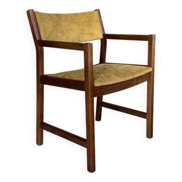 Fauteuil vintage danois de Borge Mogensen velours jaune
