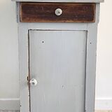 Antique Bedside Table in Weathered Grey Wood