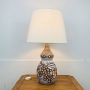 Lampe céramique ajourée, feuilles de vignes, années 60