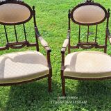 Pair of Louis XVI style armchairs.