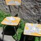 Chaise vintage toile de jouy