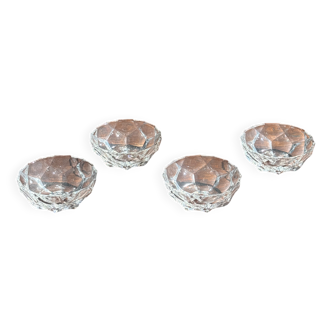 Set of 4 modern geometric glass bowls