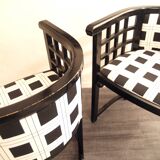 Josef Hoffmann style  art nouveau design armchairs